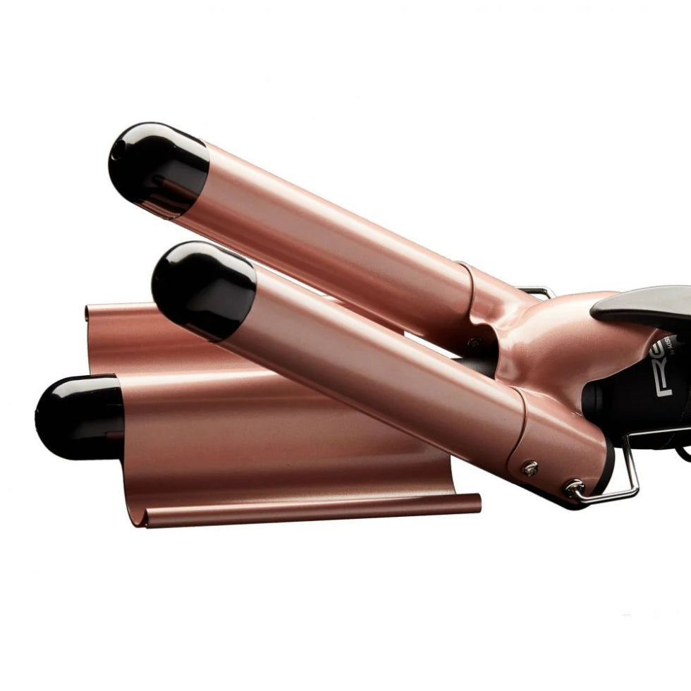 Red by Kiss 1 inch triple barrel hair waver ceramic beach wave styling iron box