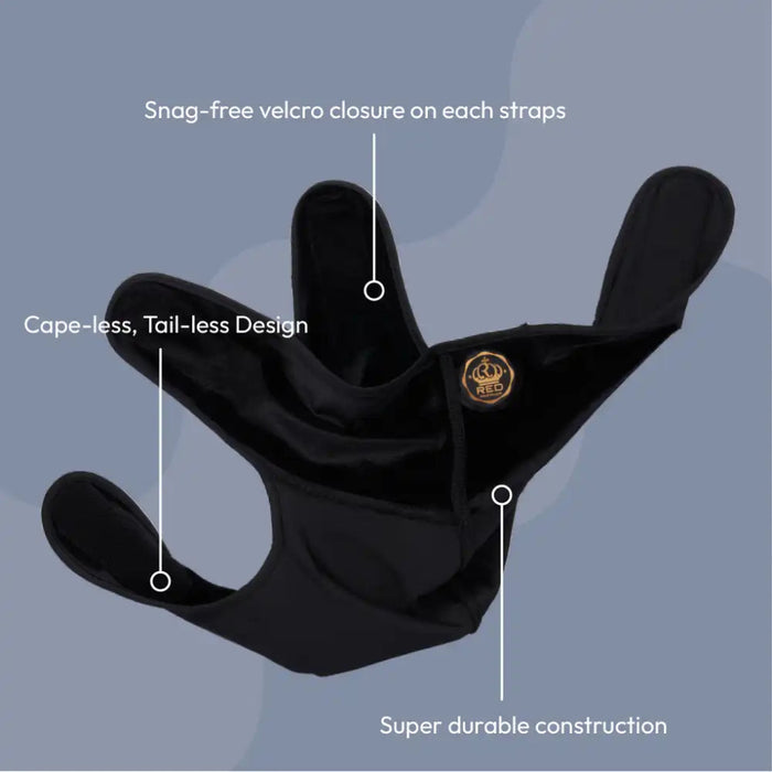 Red by Kiss Bow Wow velvet hook and loop fastener compression rag in black for wave care.