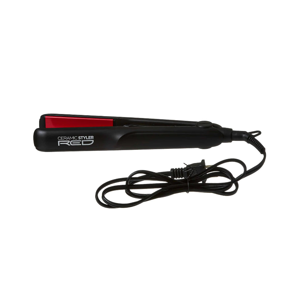 Red by Kiss Ceramic Styler hair straightener flat iron with smooth gliding plates