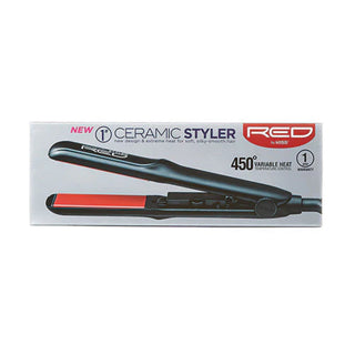 Red by Kiss Ceramic Styler hair straightener flat iron with smooth gliding plates