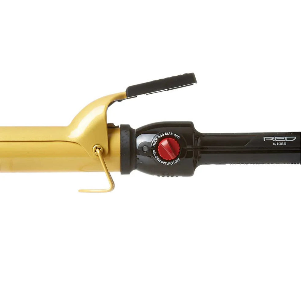 Red by Kiss ceramic tourmaline professional curling iron 1 1/4 inch barrel loose curls styling wand