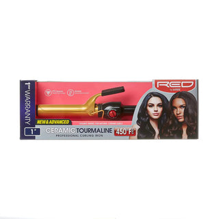 Red by Kiss curling iron 1 inch ceramic tourmaline professional hair styling wand box