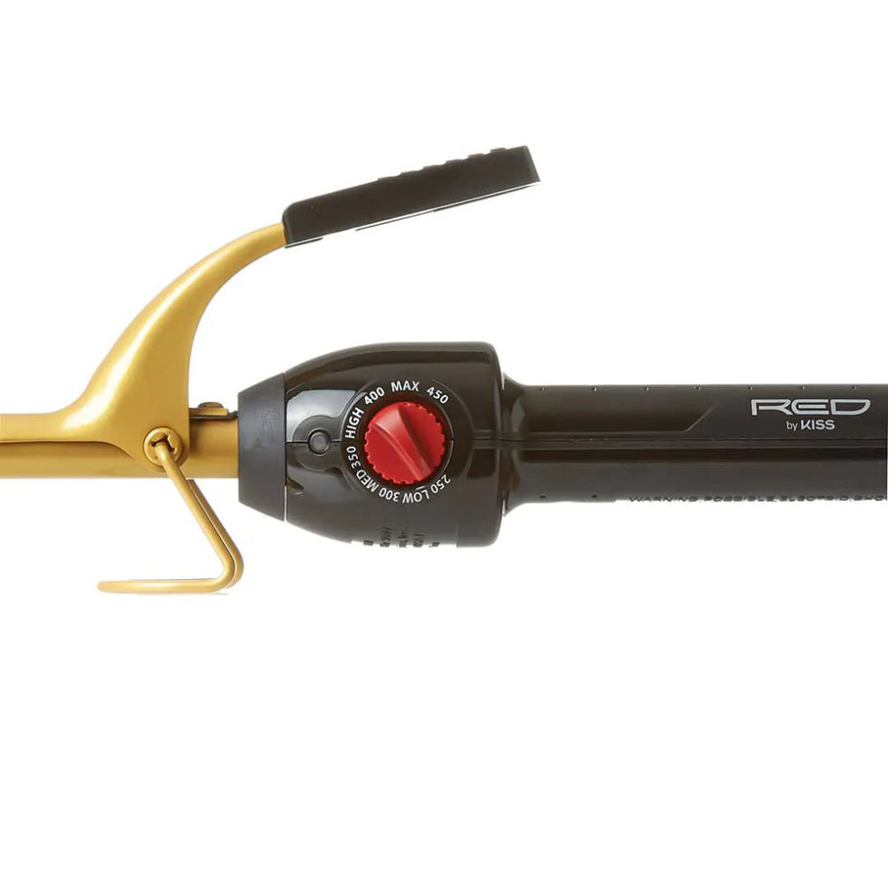 Red by Kiss curling iron 3/8 inch ceramic tourmaline professional tight curl styling wand box