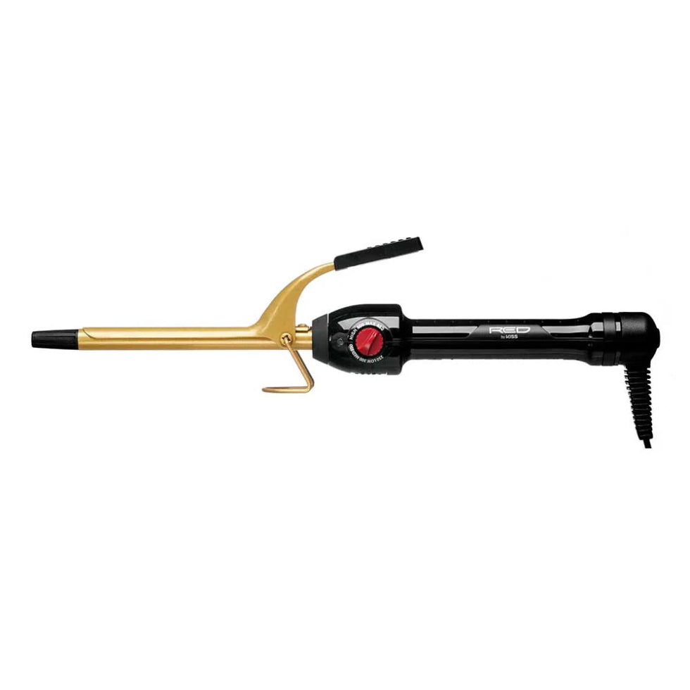 Red by Kiss curling iron 3/8 inch ceramic tourmaline professional tight curl styling wand box