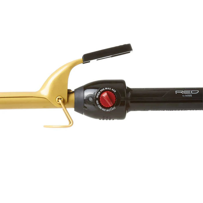 Red by Kiss ceramic tourmaline professional curling iron 5/8 inch barrel tight curls styling wand