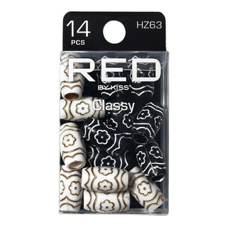 Red by Kiss Classy Style braid charm black HZ63 patterned barrel cuffs for hair braids