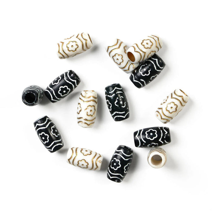 Red by Kiss Classy Style braid charm black HZ63 patterned barrel cuffs for hair braids