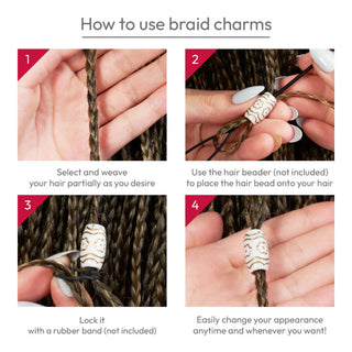 Red by Kiss Classy Style braid charm set metallic cuffs and rings accessories for braids