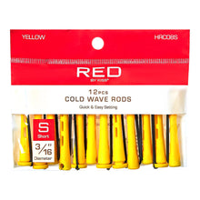 Red by Kiss cold wave rods short 12pcs pack plastic perm rollers with rubber band fasteners  