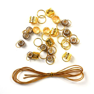 Red by Kiss Complete Style braid charm set metallic cuffs and rings accessories for braids