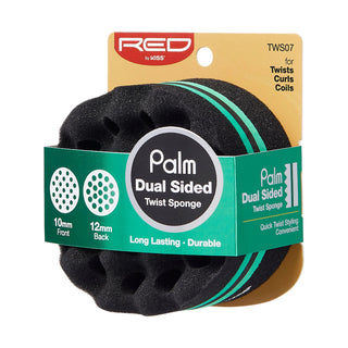Red by Kiss dual-sided twist sponge palm for defining textured hair.