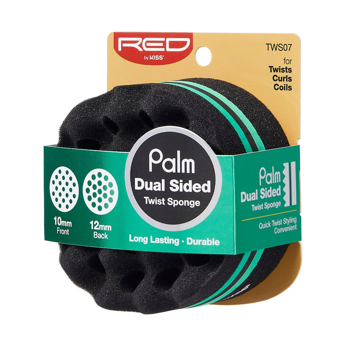 Red by Kiss dual-sided twist sponge palm for defining textured hair.