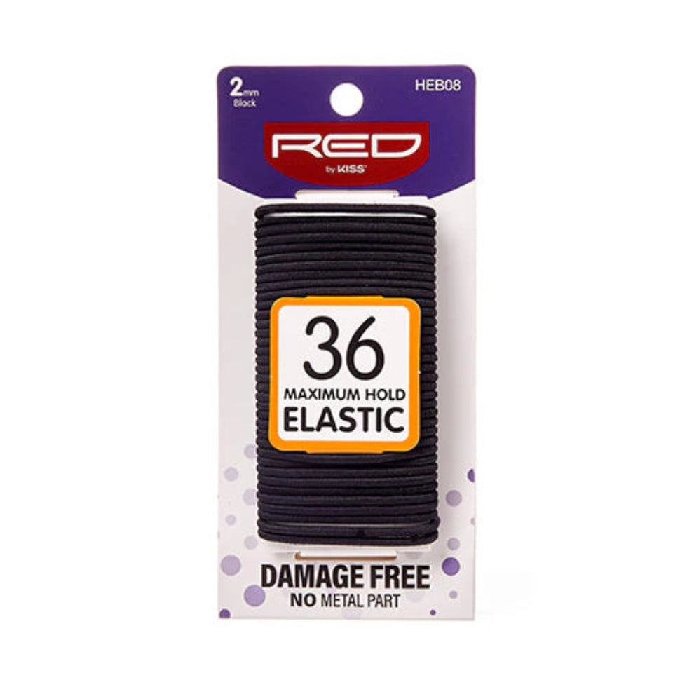 Red by Kiss 2mm and 1 1/2″ Elastic Hair Bands, 36-pack.