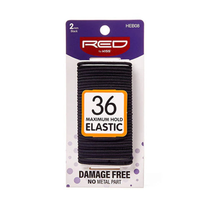 Red by Kiss 2mm and 1 1/2″ Elastic Hair Bands, 36-pack.