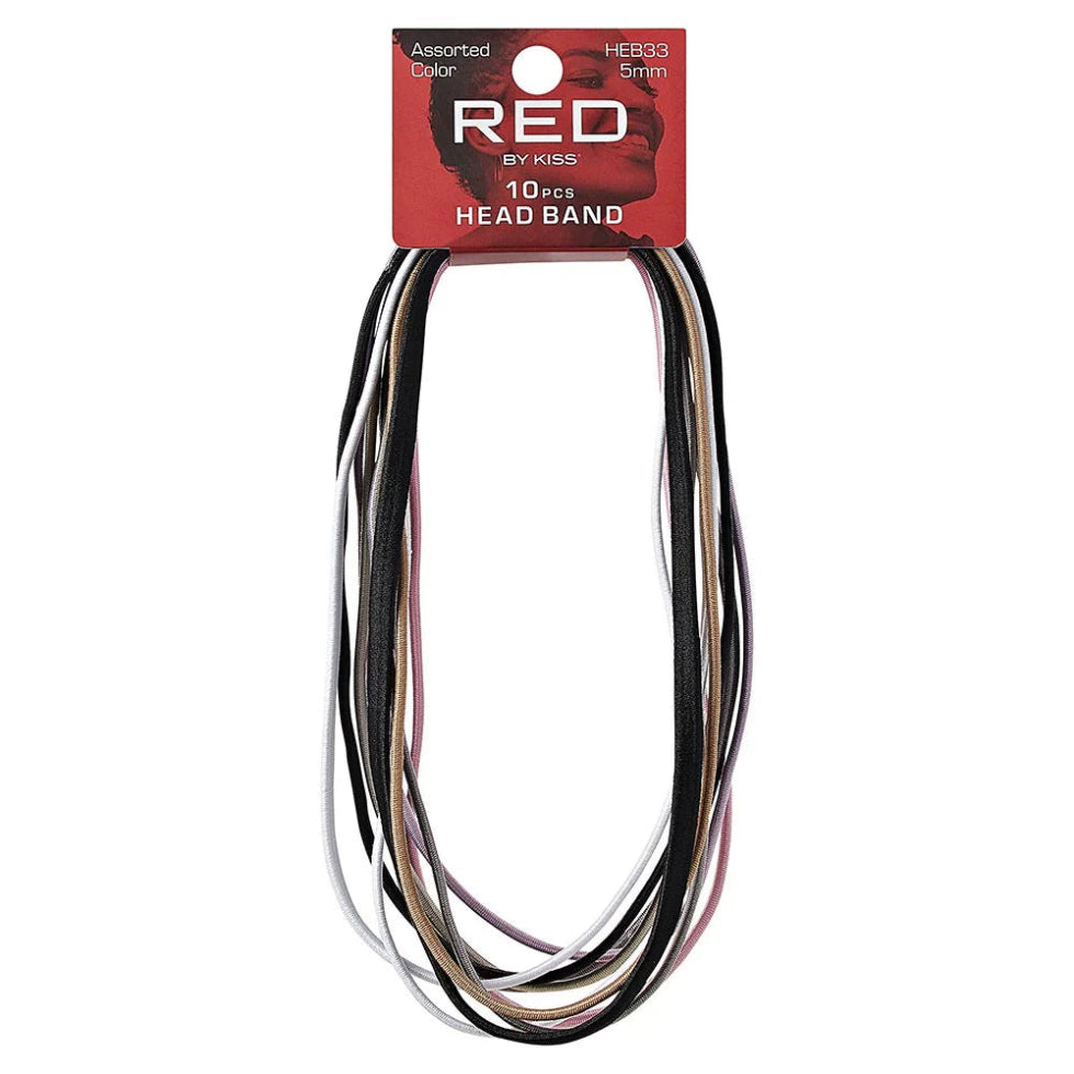 Red by Kiss Elastic Sport Headbands in assorted colours, 10-pack.
