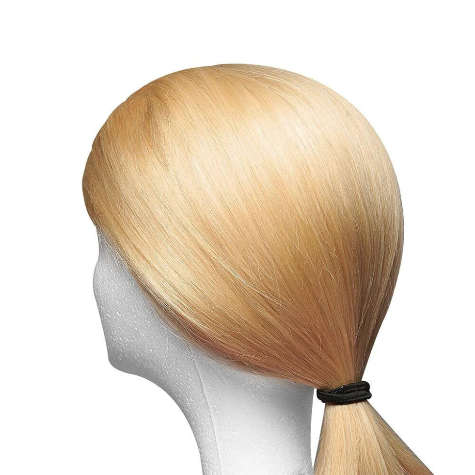Red by Kiss flat elastic hair band 5mm black sixteen pack of metal free flat hair ties card