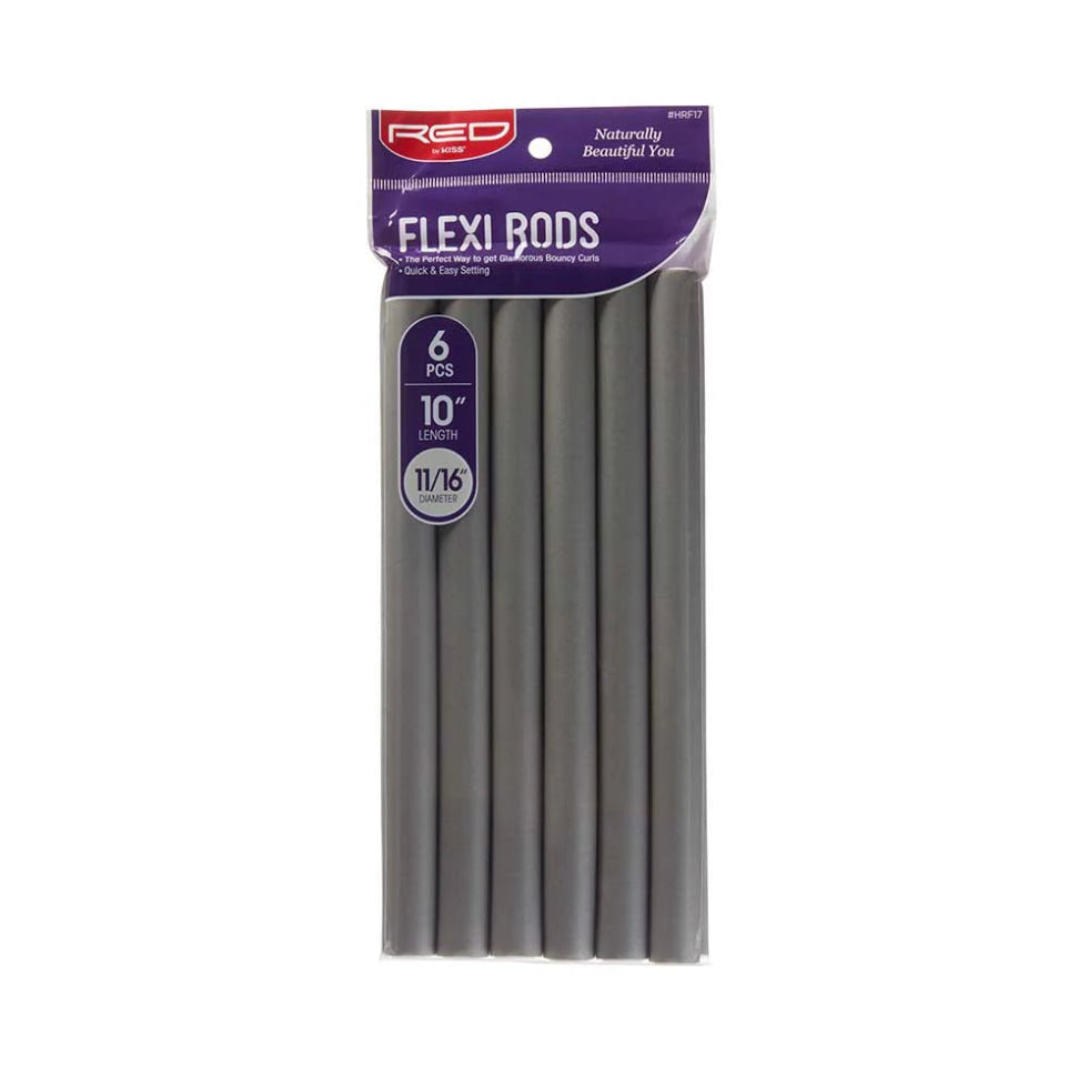 Red by Kiss flexi rods 10 inch gray flexible foam curling rollers for heatless spiral curls