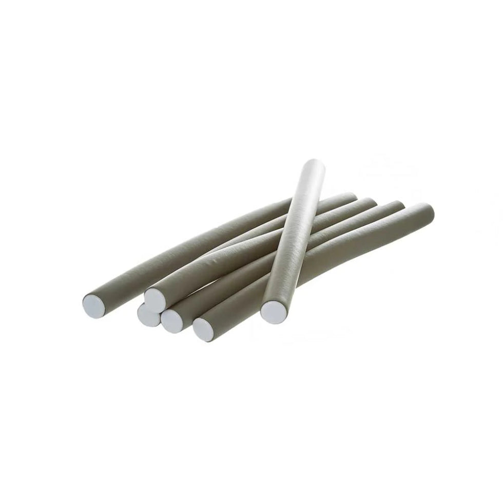 Red by Kiss flexi rods 10 inch gray flexible foam curling rollers for heatless spiral curls