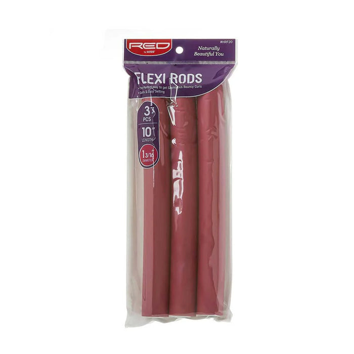 Red by Kiss flexi rods 10 inch plum flexible foam curling rollers for heatless spiral curls