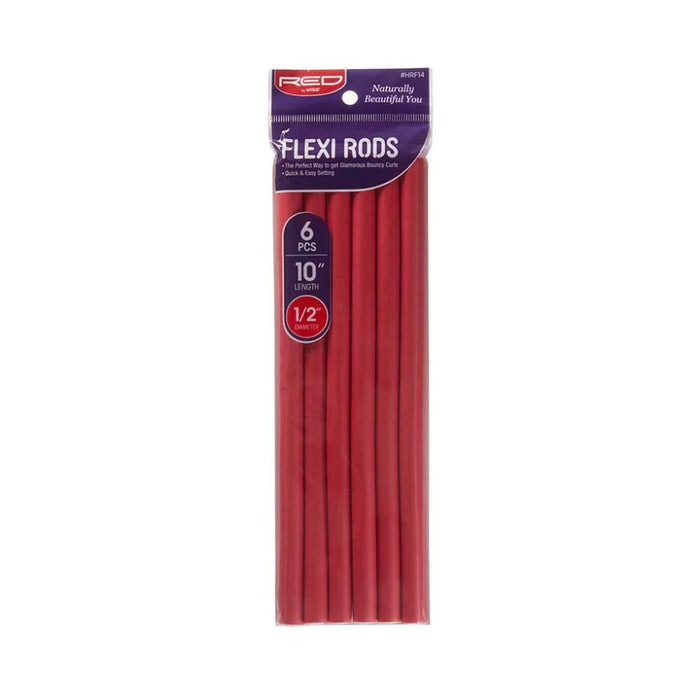 Red by Kiss flexi rods 10 inch red flexible foam curling rollers for heatless spiral curls
