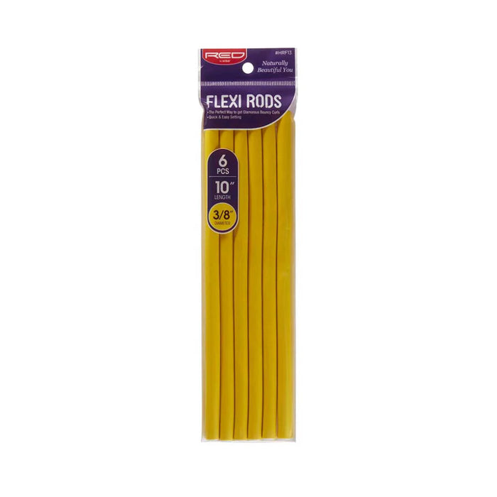 Red by Kiss flexi rods 10 inch yellow flexible foam curling rollers for heatless spiral curls