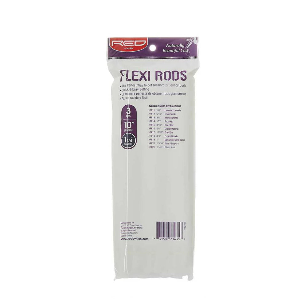 Red by Kiss flexi rods 10 inch blue flexible foam curling rollers for heatless spiral curls