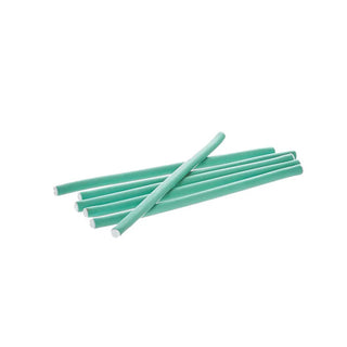 Red by Kiss flexi rods 7 inch green flexible foam curling rollers 6 pack for heatless spiral curls