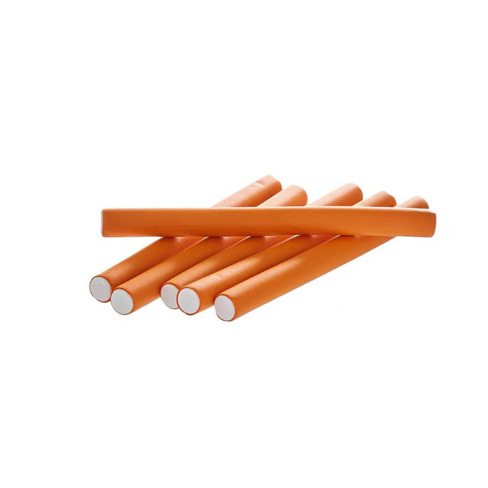 Red by Kiss flexi rods 7 inch orange flexible foam curling rollers 6 pack for heatless spiral curls