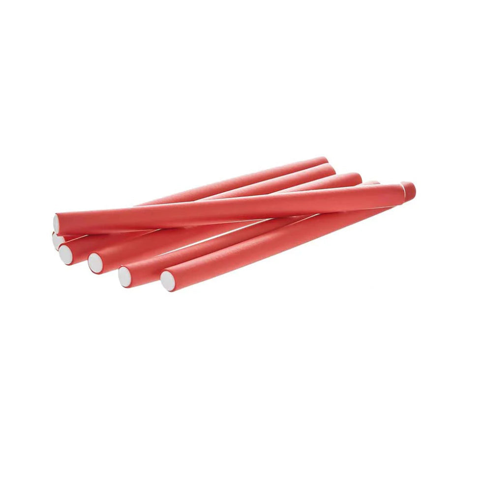 Red by Kiss flexi rods 7 inch red flexible foam curling rollers 6 pack for heatless spiral curls