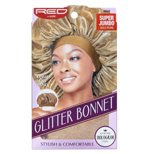 Red by Kiss Glitter Bonnet Super Jumbo Gold Pearl holographic hair protection sleeping cap