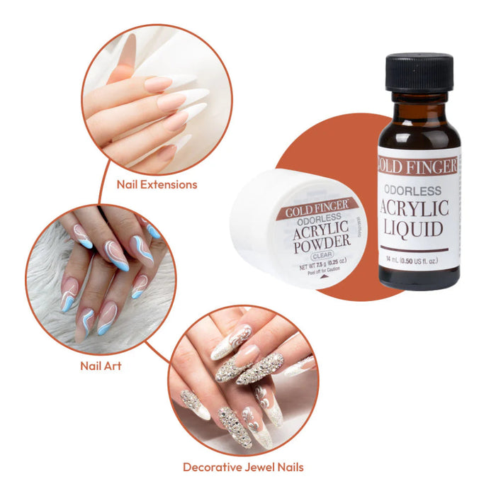 Red by Kiss Gold Finger Odorless Acrylic Kit OAK01 for professional at-home nails.