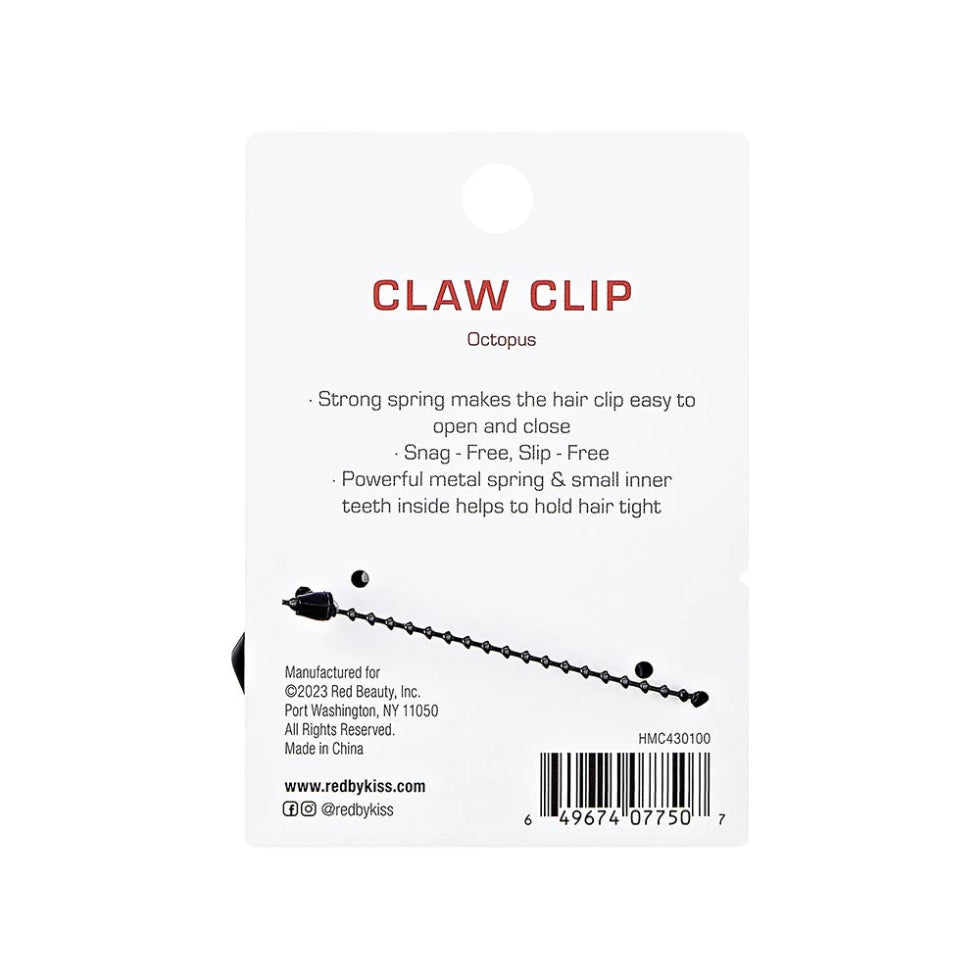 Red by Kiss hair claw clip regular size with sturdy spring for secure hairstyle updo hold.