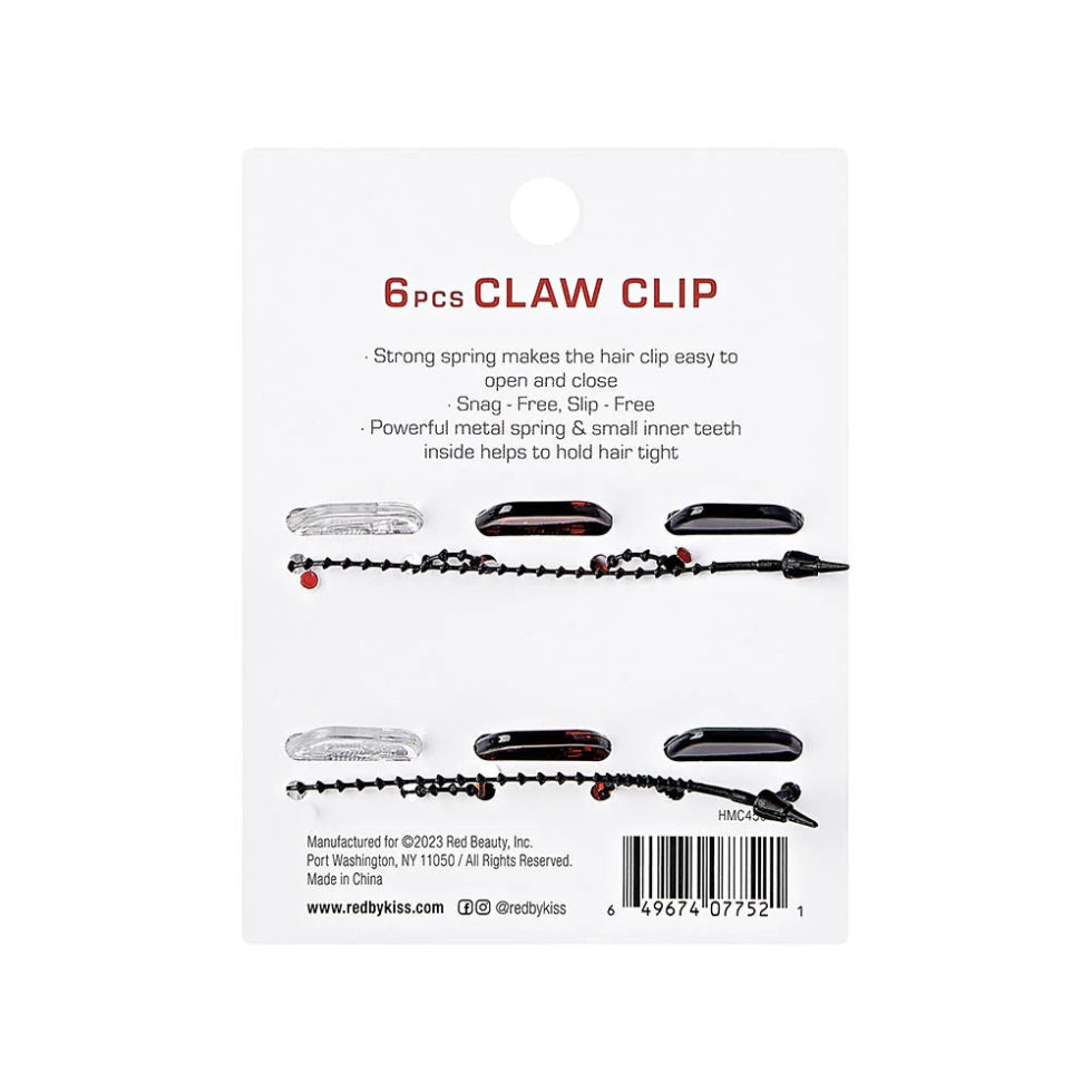 Red by Kiss hair claw clip with sturdy spring for secure hairstyle updo hold.