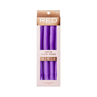 Red by Kiss satin flexi rods 10 inch purple flexible foam curling rollers 5 pack for heatless curls