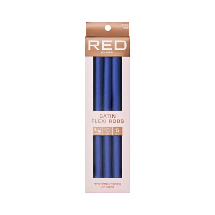 Red by Kiss satin flexi rods blue flexible foam curling rollers pack for heatless curls
