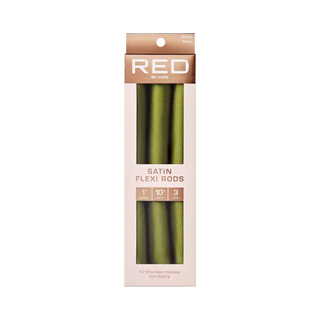Red by Kiss satin flexi rods green flexible foam curling rollers pack for heatless curls