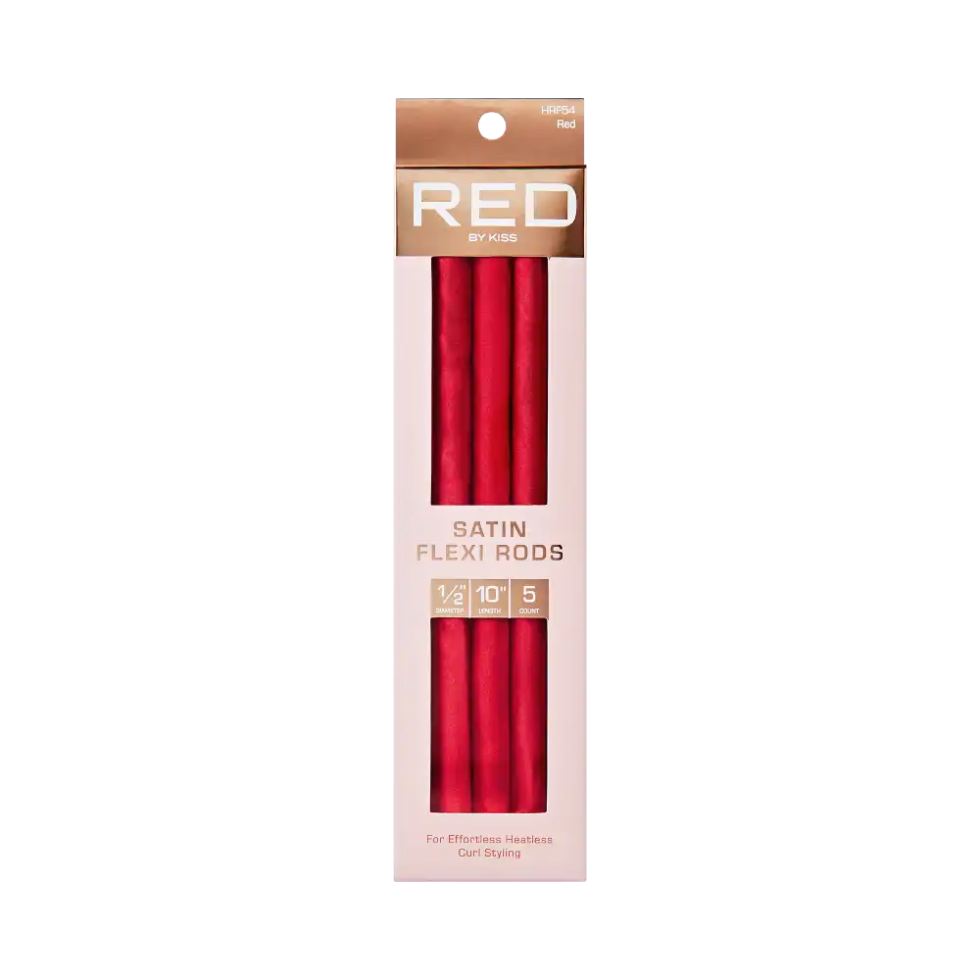 Red by Kiss satin flexi rods red flexible foam curling rollers pack for heatless curls