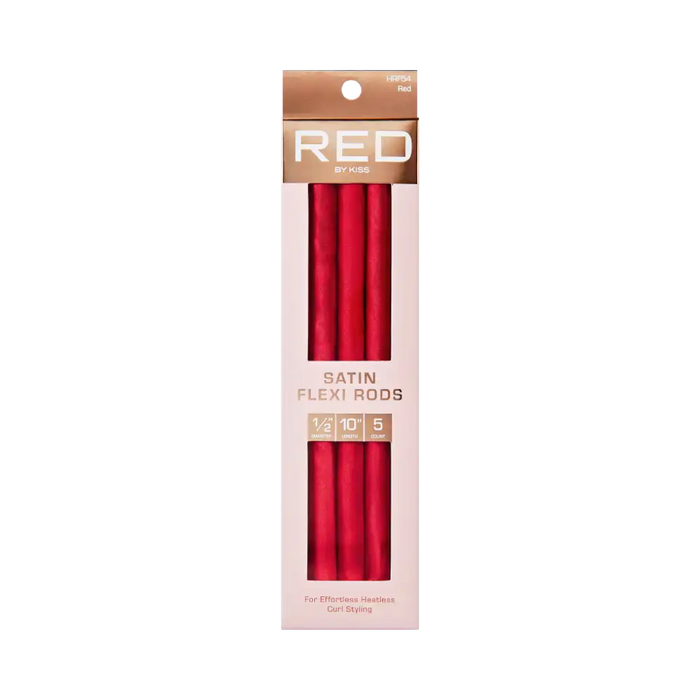 Red by Kiss satin flexi rods red flexible foam curling rollers pack for heatless curls