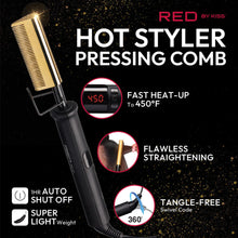 Red by Kiss hot styler double side teeth pressing comb for professional root straightening