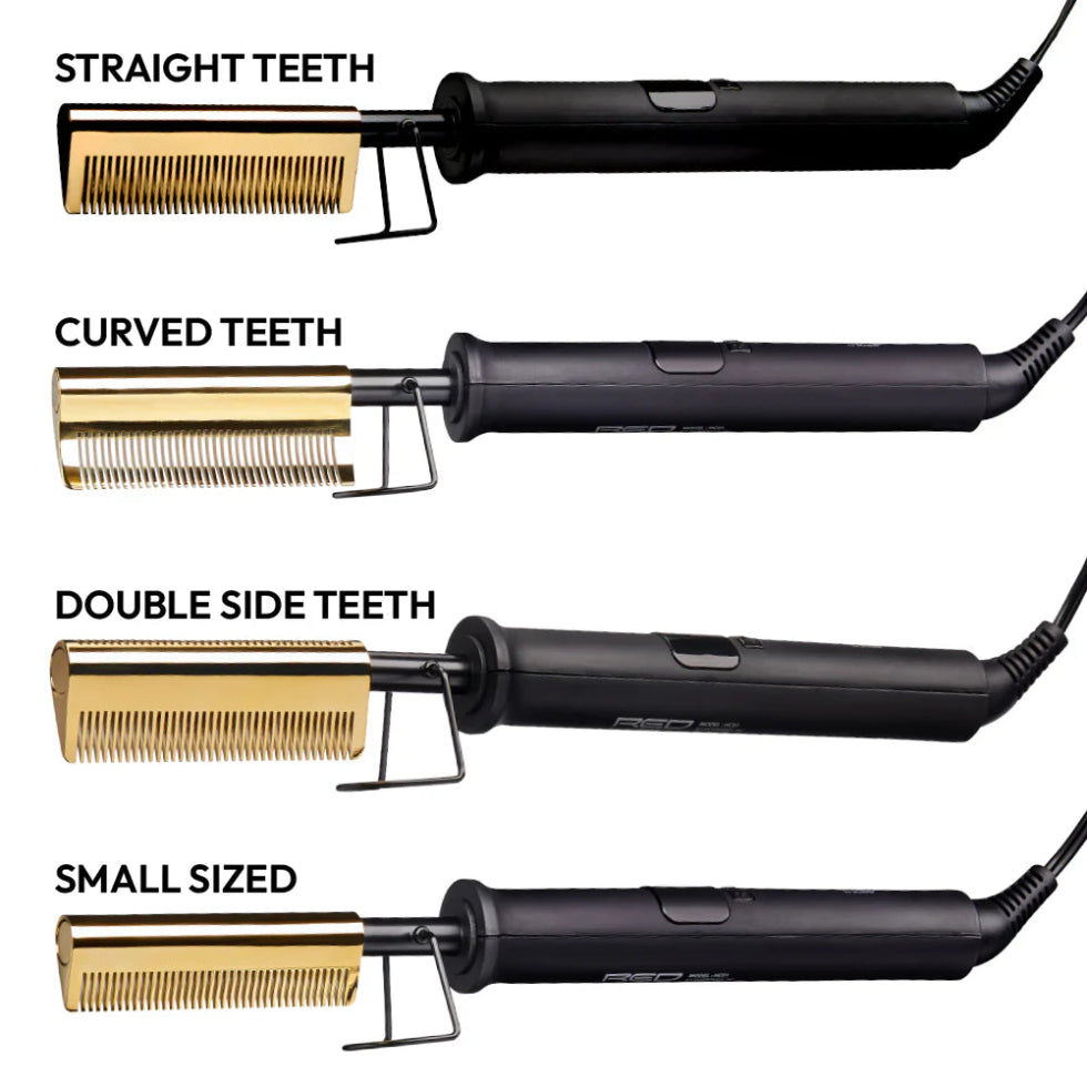 Red by Kiss hot styler small teeth pressing comb for professional root straightening
