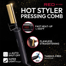 Red by Kiss hot styler small teeth pressing comb for professional root straightening