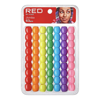 Red by Kiss Jumbo Vivid Assorted Hair Beads 63pcs pack wide hole colorful accessories for braids