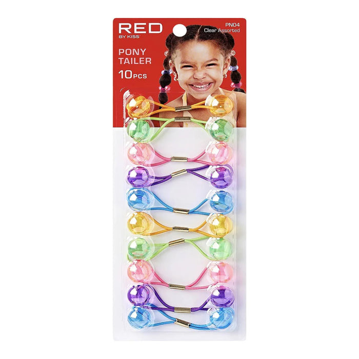 Red by Kiss Kids hair balls ponytailer 10pcs pack classic twin bead children hair bobbles