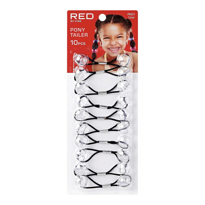 Red by Kiss Kids hair balls ponytailer 10pcs pack classic twin bead children hair bobbles