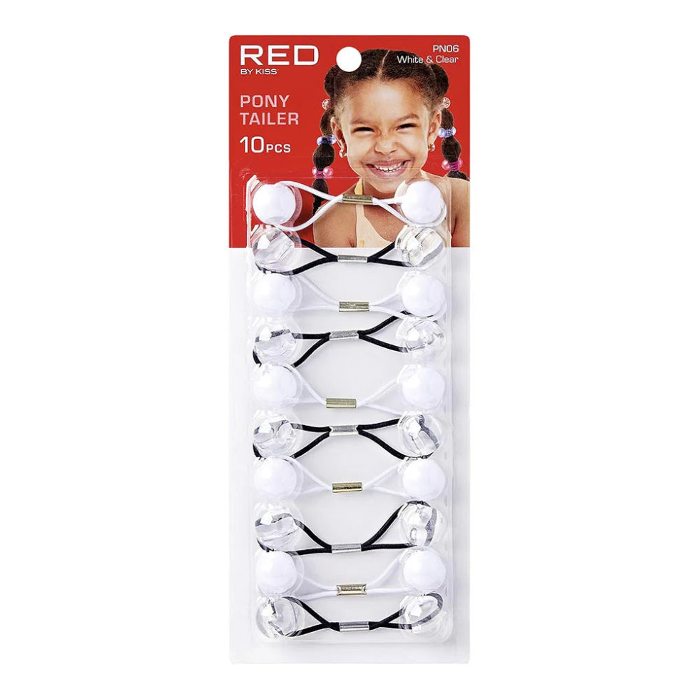 Red by Kiss Kids hair balls ponytailer 10pcs pack classic twin bead children hair bobbles