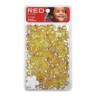 Red by Kiss Large Hair Beads 240pcs jumbo pack wide hole accessories for braids and ponytails