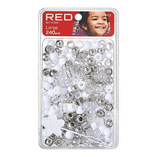 Red by Kiss Large Hair Beads 240pcs jumbo pack wide hole accessories for braids and ponytails