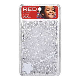 Red by Kiss Large Hair Beads 240pcs jumbo pack wide hole accessories for braids and ponytails