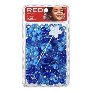 Red by Kiss Large Hair Beads 240pcs jumbo pack wide hole accessories for braids and ponytails