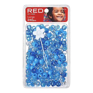 Red by Kiss Large Hair Beads 240pcs jumbo pack wide hole accessories for braids and ponytails